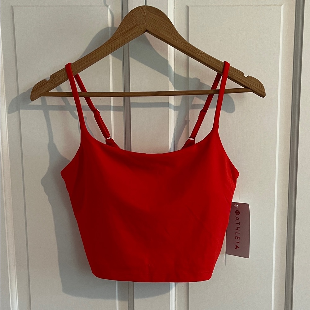 Athleta Scoop Crop Bikini Top Medium A-C in Cardinal Red med m